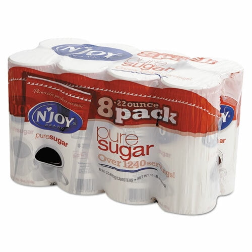 N`Joy 827820 Pure Sugar Cane, 22 oz Canisters, 8 per Carton by Njoy