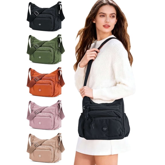 Luxtrada Women Crossbody Bag Shoulder Purse Handbag Nylon Messenger Bag Trendy Pocketbooks Waterproof and Multi-Pockets