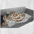 thumbnail image 6 of Tequila Soft Flannel Fleece Blanket, Retro Grunge Rubber Stamp Like Monochromatic Design Mexican Traditional Drink, Cozy Plush for Indoor and Outdoor Use, 50" x 70", Ginger and White, by Ambesonne, 6 of 6