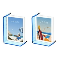 Uxcell 2 Pack Modern Floating Picture Frames, Display Picture 7x5" Acrylic Photo Frame Lake Blue