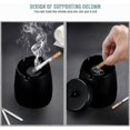 thumbnail image 4 of Stainless Steel Ashtray With Lid Heavy Storm Wind Non-slip Base For Outdoors And Indoors Black For Cigarette Remains And Ashes In Garden Bar Office, 4 of 5