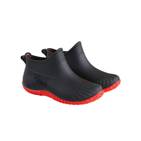 

Woobling Ladies Rain Boots Waterproof Work Shoes Slip On Garden Shoe Comfortable Kitchen Outdoor Black-2 5.5