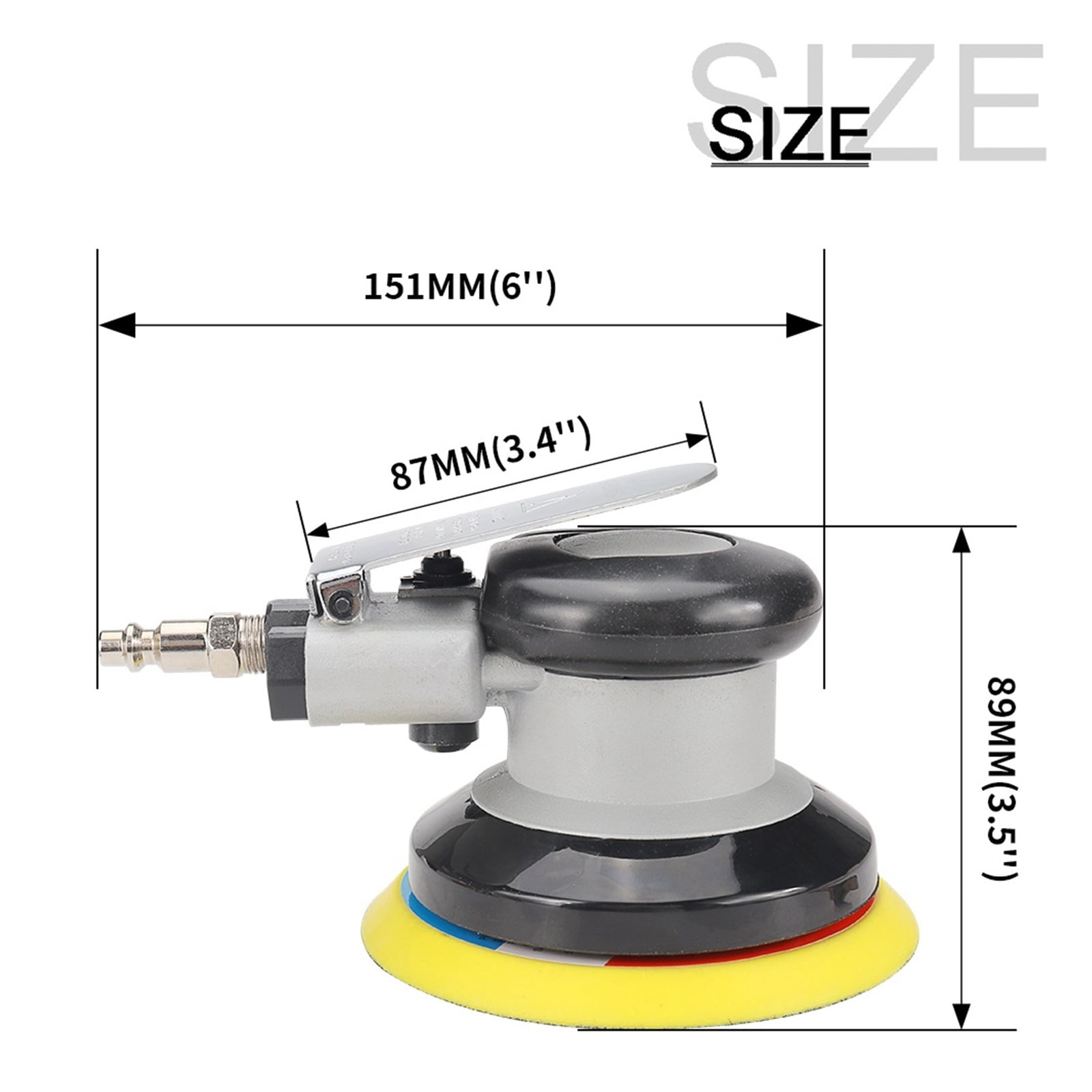 5" Pneumatic Random Orbital Palm Sander Polisher Air Powered Orbit Polisher Polishing Grinding Sanding 10000rpm ,Equipment Stability