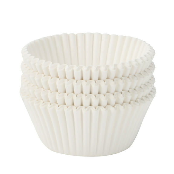100pcs Standard Size Baking Cups Food-Grade Greaseproof Paper Cupcake Liners (White)