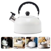 Luxshiny Whistling Stovetop Tea Kettle in White Stainless Steel for Safe Easy Pouring