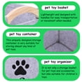 thumbnail image 3 of Pet Toy Storage Bin Dog and Cat Accessory Felt Basket Chest Organizer Container, 3 of 5
