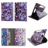 "Purple Paisley tablet case 7 inch for Universal 7"" 7inch android tablet cases 360 rotating slim folio stand protector pu leather cover travel e-reader cash slots"