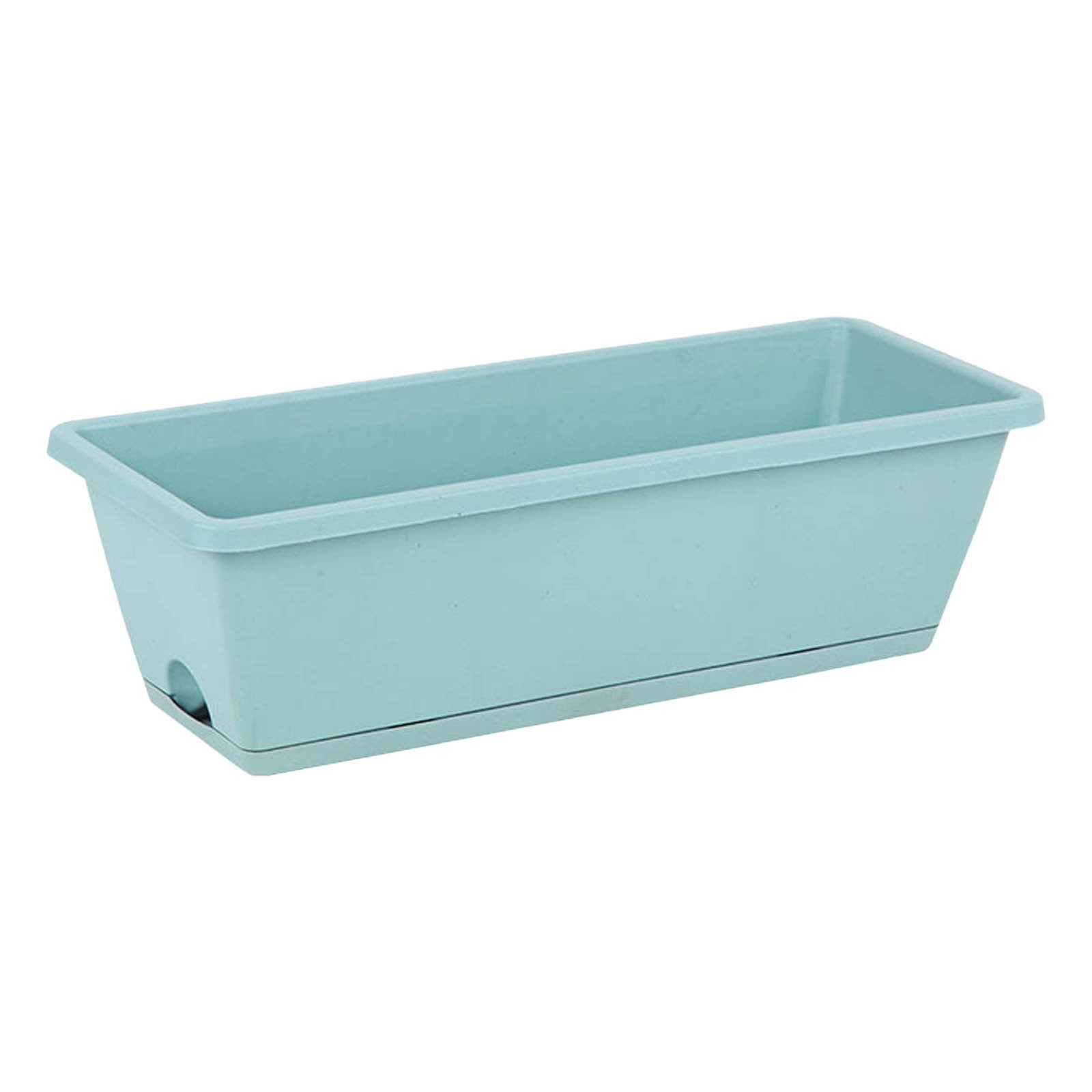 4PCS Window Box Planter with Drainage Holes & Matching Saucers,17 Inch Rectangular Flower Pot for Vegetables Herbs Flower for Indoor Outdoor Garden Decor Patio Balcony Windowsill Deck Railing