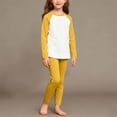 thumbnail image 2 of BLCHUNen Clothes for Girls Crew Neck Color Block Long Sleeve Tops Elastic Waist Fitting Pants Fall Casual Loungewear Set,1 Years,Yellow, 2 of 5