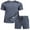 Navy Blue, variant on Pinspark Post Shoulder Surgery Shirts for Men Women Snap Adaptive Hospital Gowns Tear Away Shoulder Replacement Recovery Clothes