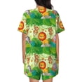 thumbnail image 3 of Naloa African Animals in the Jungle Women's Short-Sleeved Pajama Set, Loungewear, Summer pajamas, Breathable Cozy - X-Large, 3 of 9