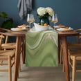 thumbnail image 2 of Green Abstract Table Runner - 108 Inch Long, Kitchen Dining Table Runner Dresser Scarves, Waves Gradient Water Ripple Striped Farmhouse Decor for Coffee Tables Wedding Party Banquet, 2 of 8