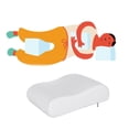 thumbnail image 4 of Memory Foam Contour Pillow, Standard Size, Ergonomic Neck and Shoulder Support, Side & Back Sleepers, Medium-Firm Alignment, Removable Washable Cover,sleep innovations pillow,memory foam pillows, 4 of 5
