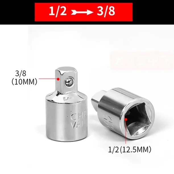 Juego de llaves de impacto de enchufe de trinquete cuadrado a hexagonal, convertidor de accionamiento hembra a macho, herramientas de liberación rápida, 1/4 ", 3/8", 1/2"