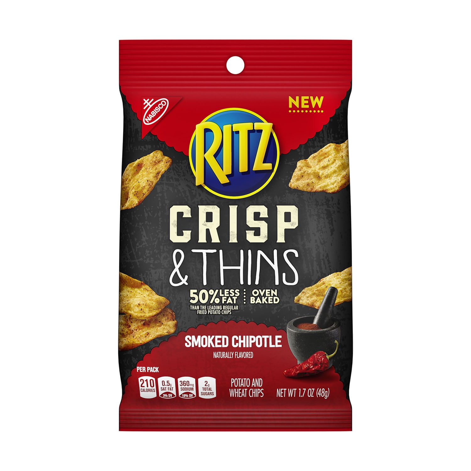 Ritz Crisp & Thins Smoked Chipotle Chips, 1.7 oz