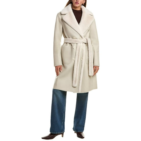 LAMARQUE womens  Abigail Reversible Trench Coat, xs, White