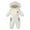 01 White, variant on Hicidod Baby Puffer Snowsuit Onesie Thicken Warm Winter Ski Suits Windproof Waterproof Hooded Jumpsuit for Toddler Boys Girls