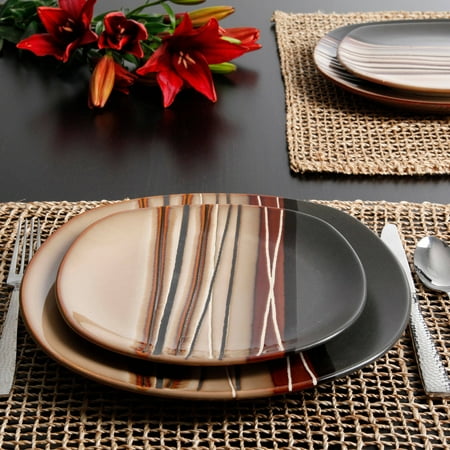 Better Homes and Gardens Bazaar Brown 16-Piece Dinnerware Set