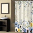 thumbnail image 2 of Fabric Shower Curtain, Spring Vintage Flowers Blue Floral Spring Plants Blue Eucalyptus Leaves Shower Curtains with 12 Hooks Waterproof Machine Washable Bath Curtains for Bathroom,54 x 78in, 2 of 6
