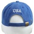 thumbnail image 6 of Falari USA Flag Embroidered Baseball Cap, Low Profile Adjustable Dad Hat, 100% Cotton, Pre-Washed - Royal Blue, 6 of 6