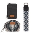 thumbnail image 5 of Wrangler Aztec Keychain Wristlet Wallets for Women Western Dual Pouch Wristlet Credit Card Holder Wallet with Zipper Pocket, Angel-Black, 5 of 7