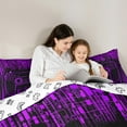 thumbnail image 4 of Feelyou Cartoon Game Console Bedding Comforter Set 7pcs for Boys, Purple Stripes Lines Queen Bedding Sets, Modern Game Controller Reversible Queen Sheet Sets, Ultra Soft Bedroom Decor, 4 of 7