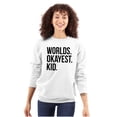 thumbnail image 3 of Worlds Okayest Kid Son Daughter Funny Unisex Plus Fleece Graphic Sweatshirt Brisco Brands 4X, 3 of 5