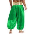 thumbnail image 2 of Eandarui Men's Arabian Prince Costume Harem Pants Lantern Long Pants Carnival Party Pants Green S, 2 of 6