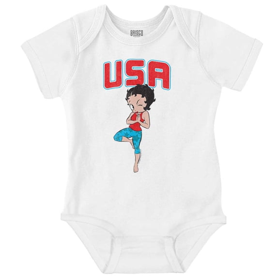 Betty Boop USA Yoga America Gym Bodysuit Jumper Girls Infant Baby Brisco Brands NB