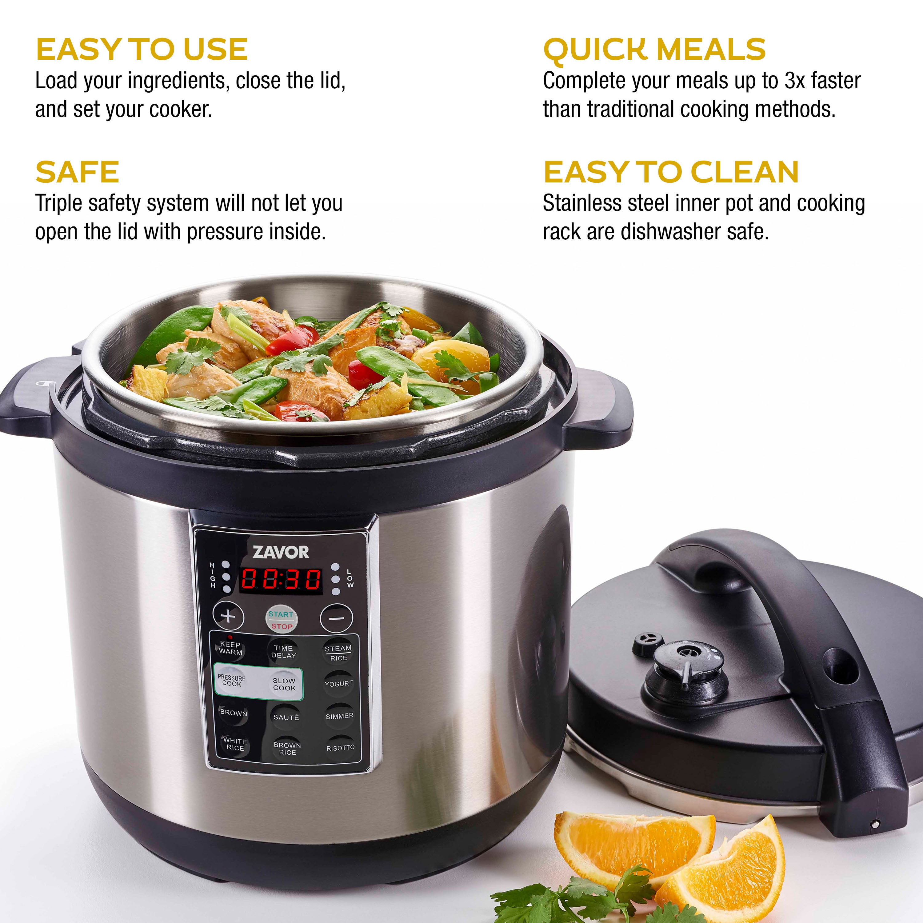 Zavor LUX Edge, 4 Quart Programmable Electric Multi-Cooker: Pressure C -  The Luxury Home Store