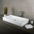 thumbnail image 3 of DAX Solid Surface Rectangular Single Bowl Vessel Bathroom Basin, Matte White, 3 of 4