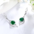 thumbnail image 3 of Juwaliy Women Dangle Earrings May Birthstone Earring Emerald Green 925 Sterling Silver Leverback Hanging Tail Jewelry Christmas Mother's Day Gift for Her/Mom/Grandma/Wife, 3 of 11