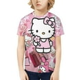 thumbnail image 7 of Hello Kitty T Shirts For Girls Boys, 3d Print Cartoon Graphics T Shirt, Youth Crewneck T-Shirt, Unisex Short Sleeve Top Tees Age 4-16 Years, 7 of 7