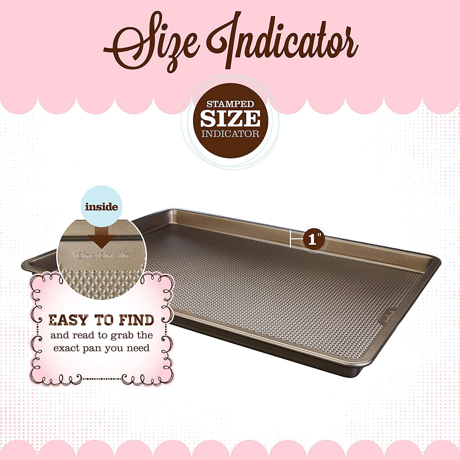 GoodCook 12 x 18 x 1" Diamond Infused Nonstick Textured Bakeware Cake Pan