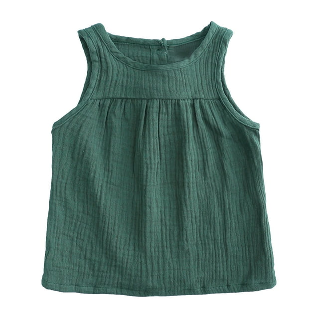 Birdeem Girls Summer Candy Color Childrens Cotton and Hemp Multi-Color Vest Top