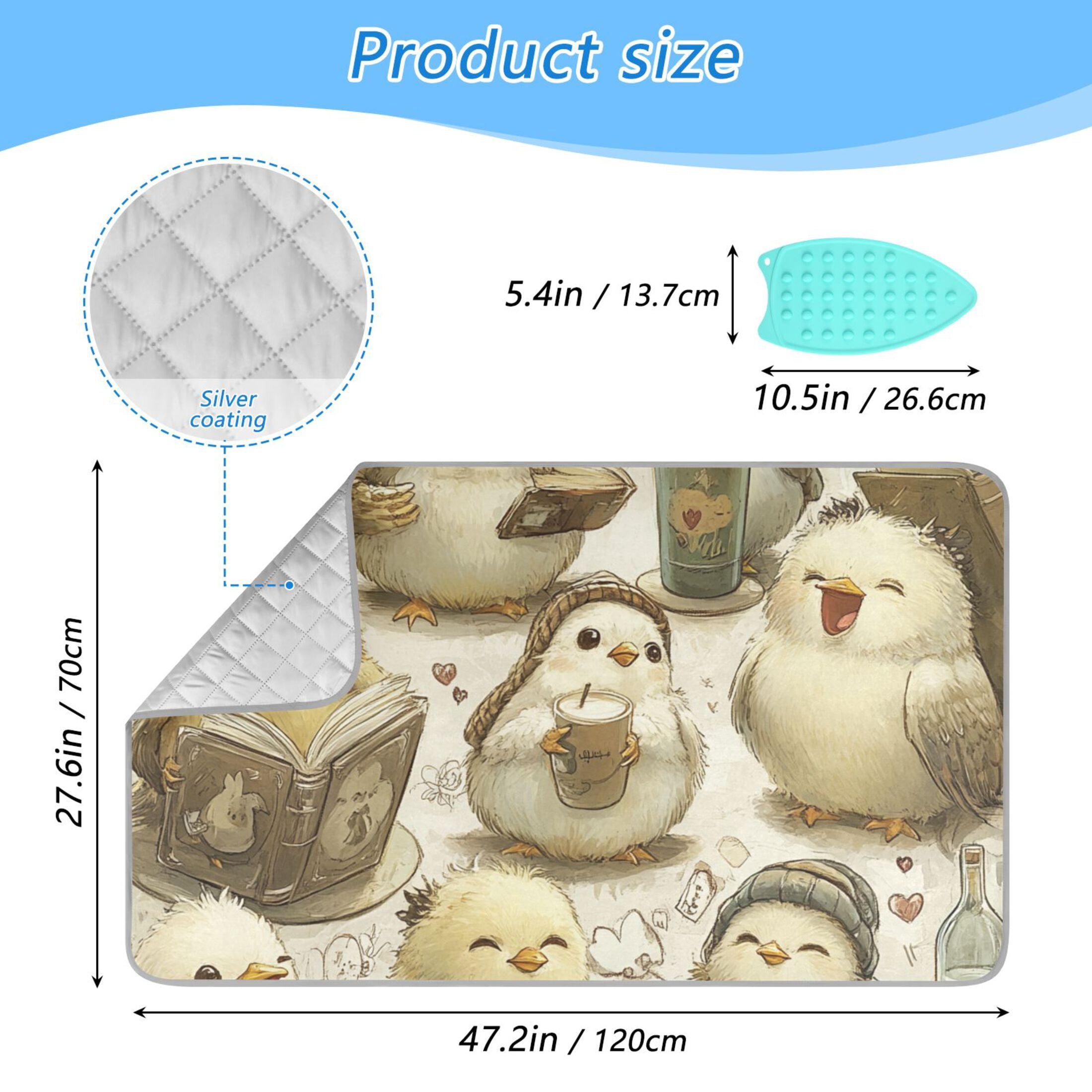Cute Little Birds Ironing Mat Blanket for Table Top Travel Portable Ironing Board Pad 47.2x27.6 Inch