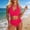 Swimsuit-95Hot Pink, variant on Gamivast Swimsuits for Women Bikini Sets Push up Halter Cross Front Padded Bra Ruched High Waisted Bottom High Waisted Bikini Beach Tummy Control Swimwear Vacation Swimwear