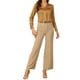 thumbnail image 2 of Camisa de oficina elegante de manga larga con cuello atado para mujer, XS, color caqui, 2 of 7