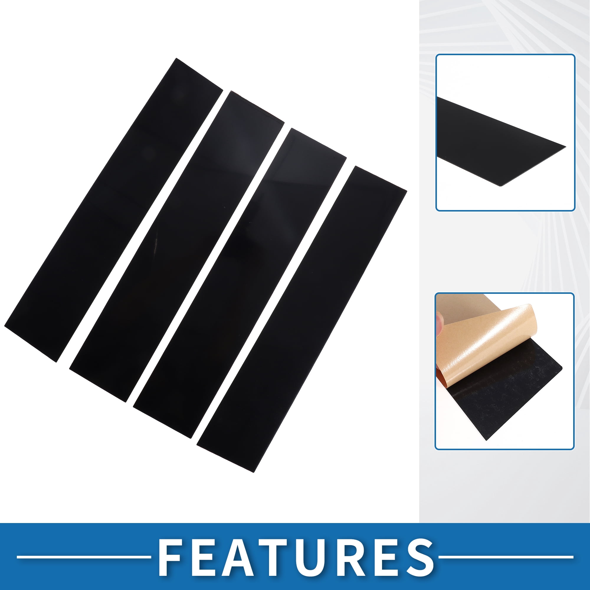 Unique Bargains 4Pcs Door Pillar Window Trim Cover for Ford F-150 2004-2014 Plastic Black