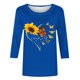 thumbnail image 4 of Tops de Cuello Redondo para las Mujeres Moda Impresa 3/4 Mangas Blusa Casual Top, Estante de Imitación, 4 of 5