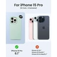 thumbnail image 6 of Designed for iPhone 15 Pro Case, Silicone [15FT Military Grade Protection] Phone Case with [2 Screen Protectors], [Anti-Scratch] Slim Cover Shockproof Phone Cases 6.1 inch, Light Mint, 6 of 14