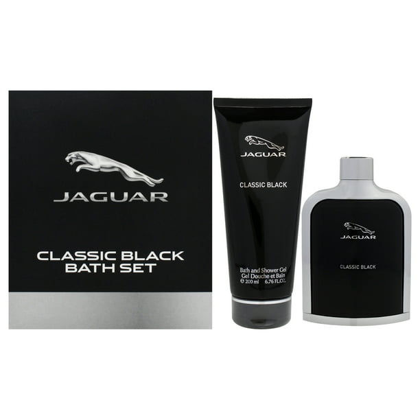 Jaguar Classic Black Jaguar juego de regalo de 2 piezas en spray EDT de 3,4 oz gel de baño y ducha de 6,76 oz