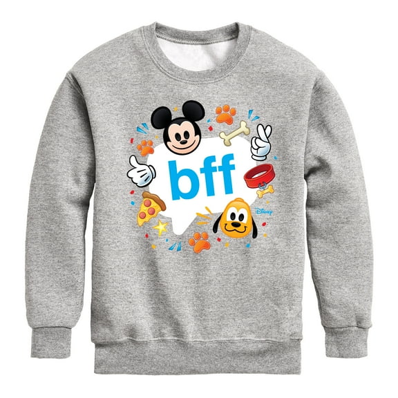 Disney Emoji - Mickey and Pluto BFFs - Toddler And Youth Crewneck Fleece Sweatshirt
