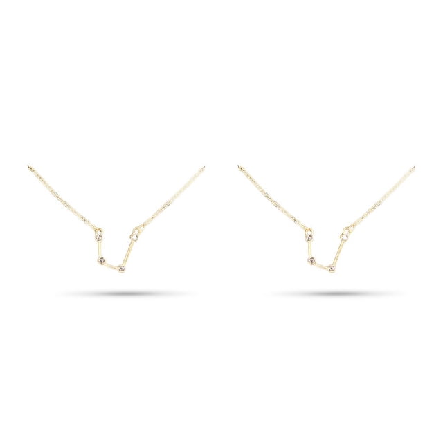 Qarigey Collar de amistad con diamantes de imitación con tema de constelación, cadena de joyería elegante ajustable Ins, colgante de oro de Type2 NO2