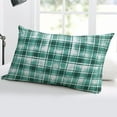 thumbnail image 5 of Watercolor Green Throw Pillow Cover,Country Buffalo Plaid Ink Painting Rectangle Decorative Pillow Case Protector Soft Cushion Cover Lumbar Pillowcase for Couch Sofa Bedroom Car Chair Decor 20x36 In, 5 of 8