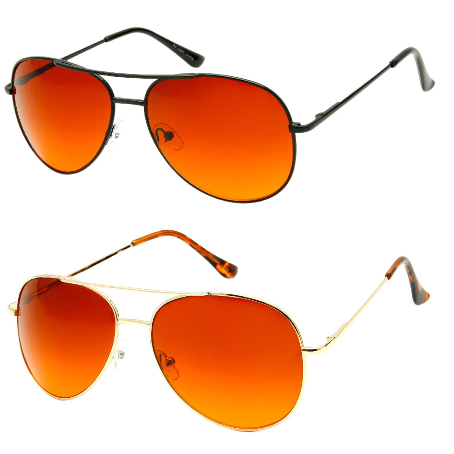 3 PAIR Aviator BLUE BLOCKER Sunglasses with Amber Lens 