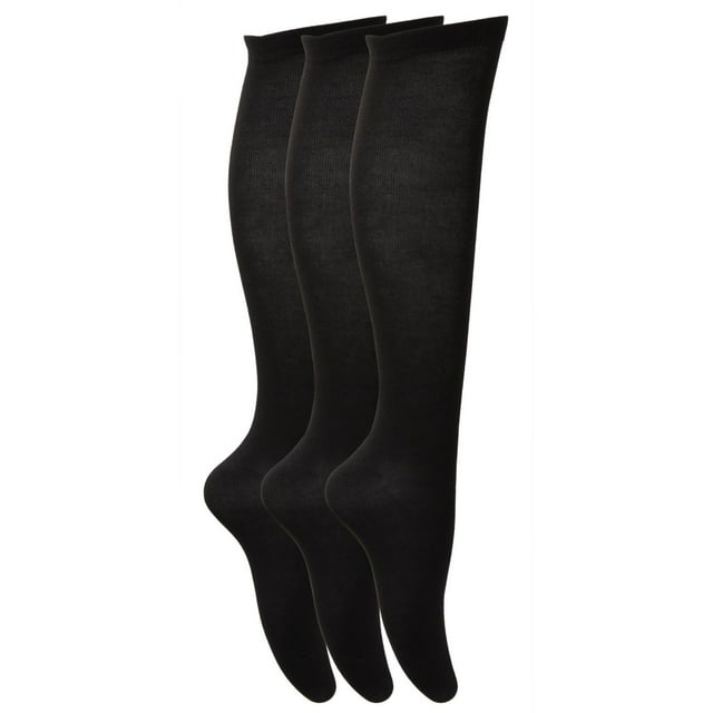 Chaussettes Simples Jusqu'aux Genoux pour Filles d'Âge Secondaire (Lot de 3)