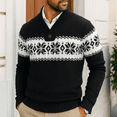 thumbnail image 6 of Puztloy Mens Sweater V Neck Long Sleeve Christmas Sweater, Lightweight Casual Knit Pullover for Fall and Winter, Ugly Sweater Men Black, 6 of 6