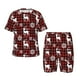 thumbnail image 1 of Fotbe Plaid Reindeer Snowflakes Pijama Estampada de 2 Piezas para Niños – Ropa de Dormir de Manga Corta Cómoda para Niños y Niñas, Camiseta y Shorts de Algodón-XX-Large, 1 of 6