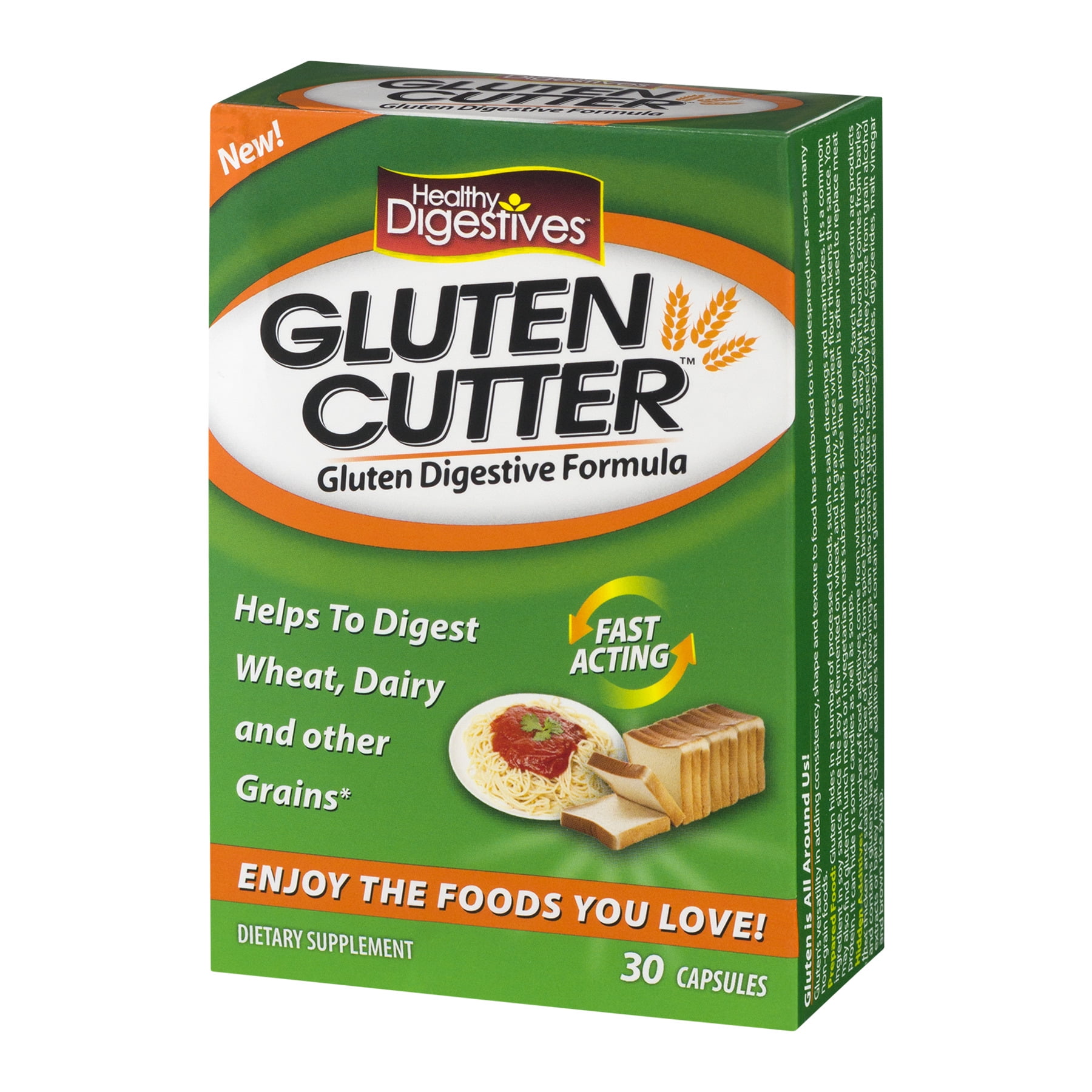 Healthy Digestives Glutten Cutter Dietary Supplement Capsules - 30 CT - Walmart.com - Walmart.com